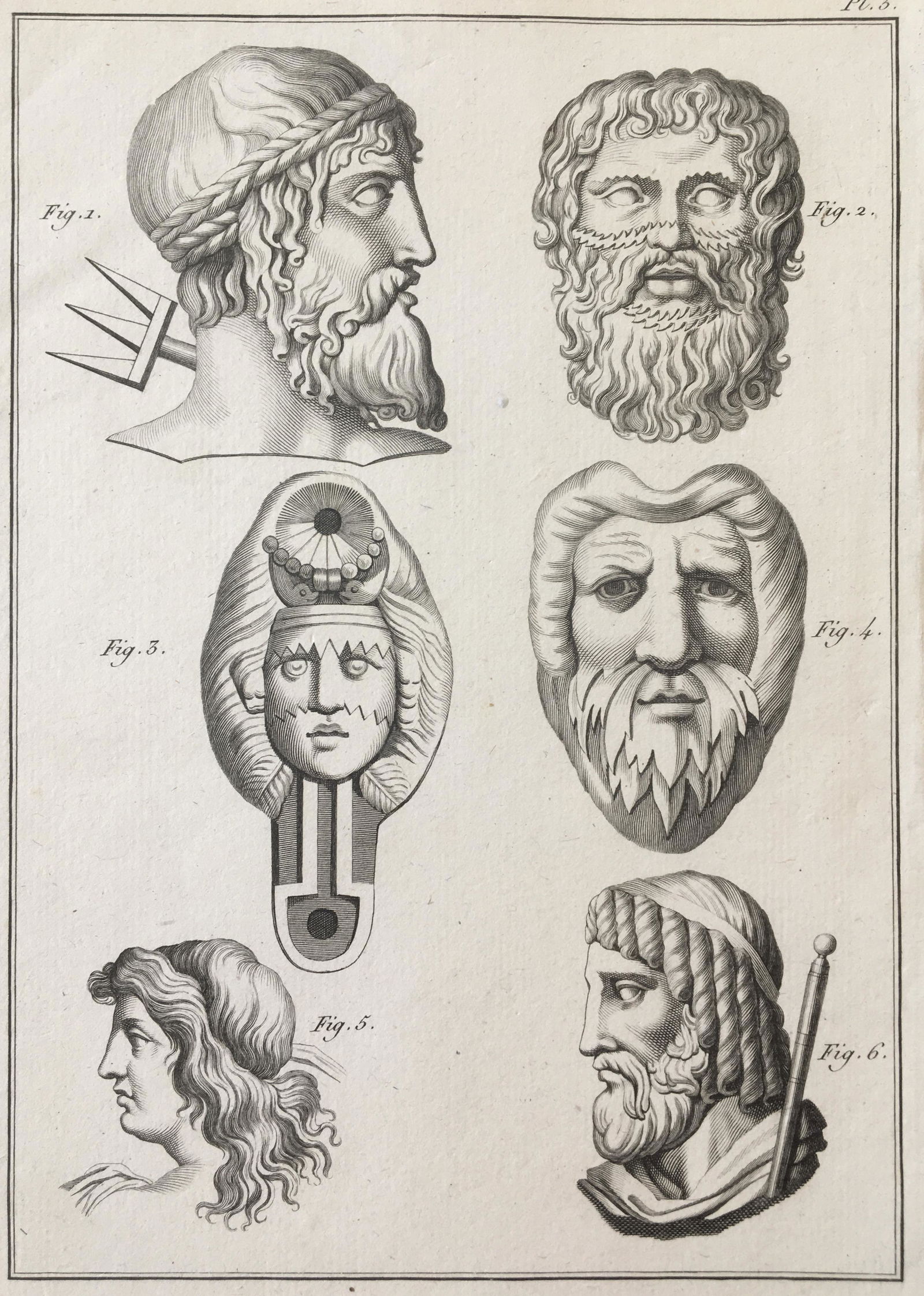 ENGRAVING ANCIENT ROMAN CLASSICAL STATUES Ca 1775 (1 of 2)