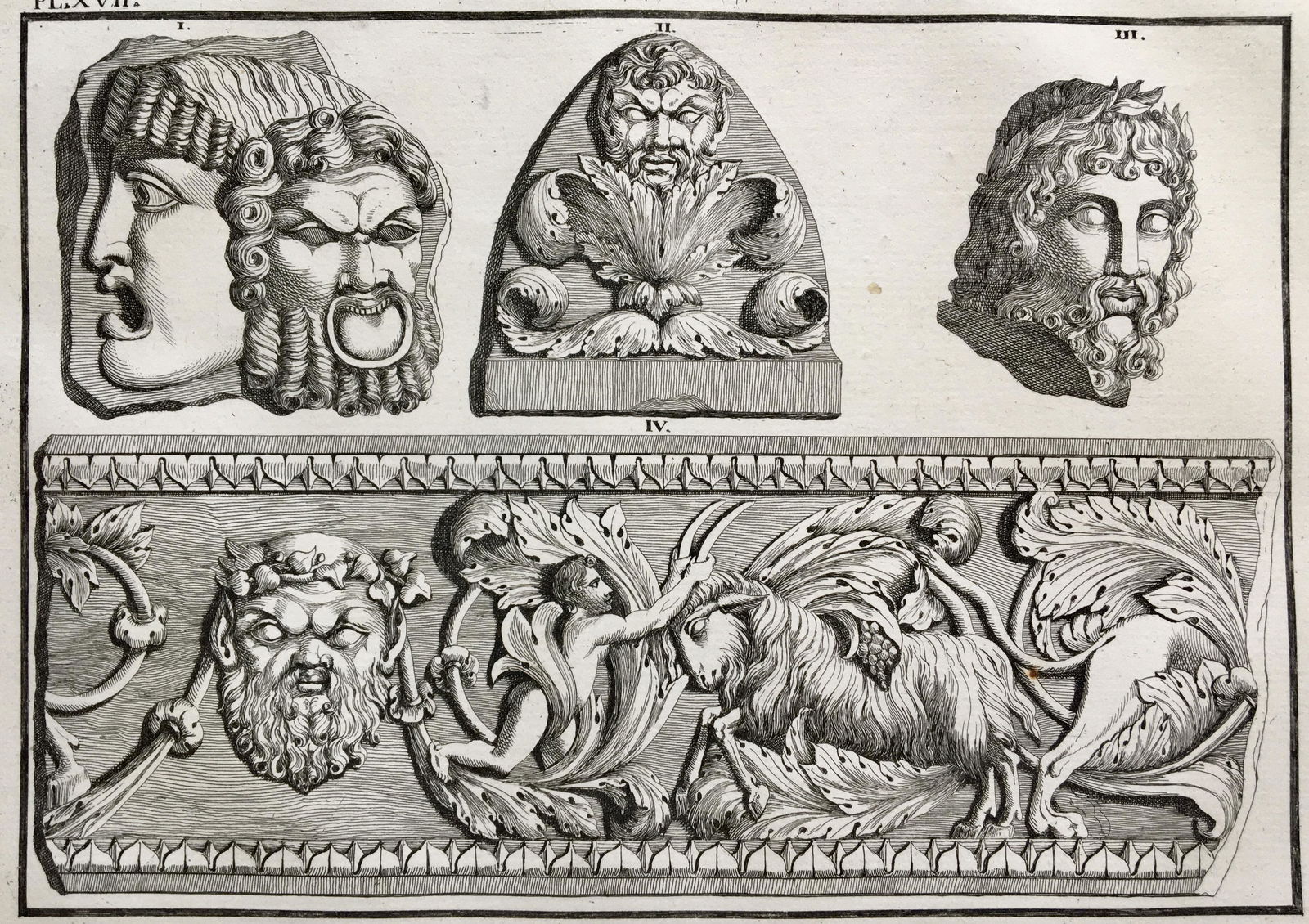 ANTIQUE ENGRAVING OF GREEK STATUES (1 of 3)