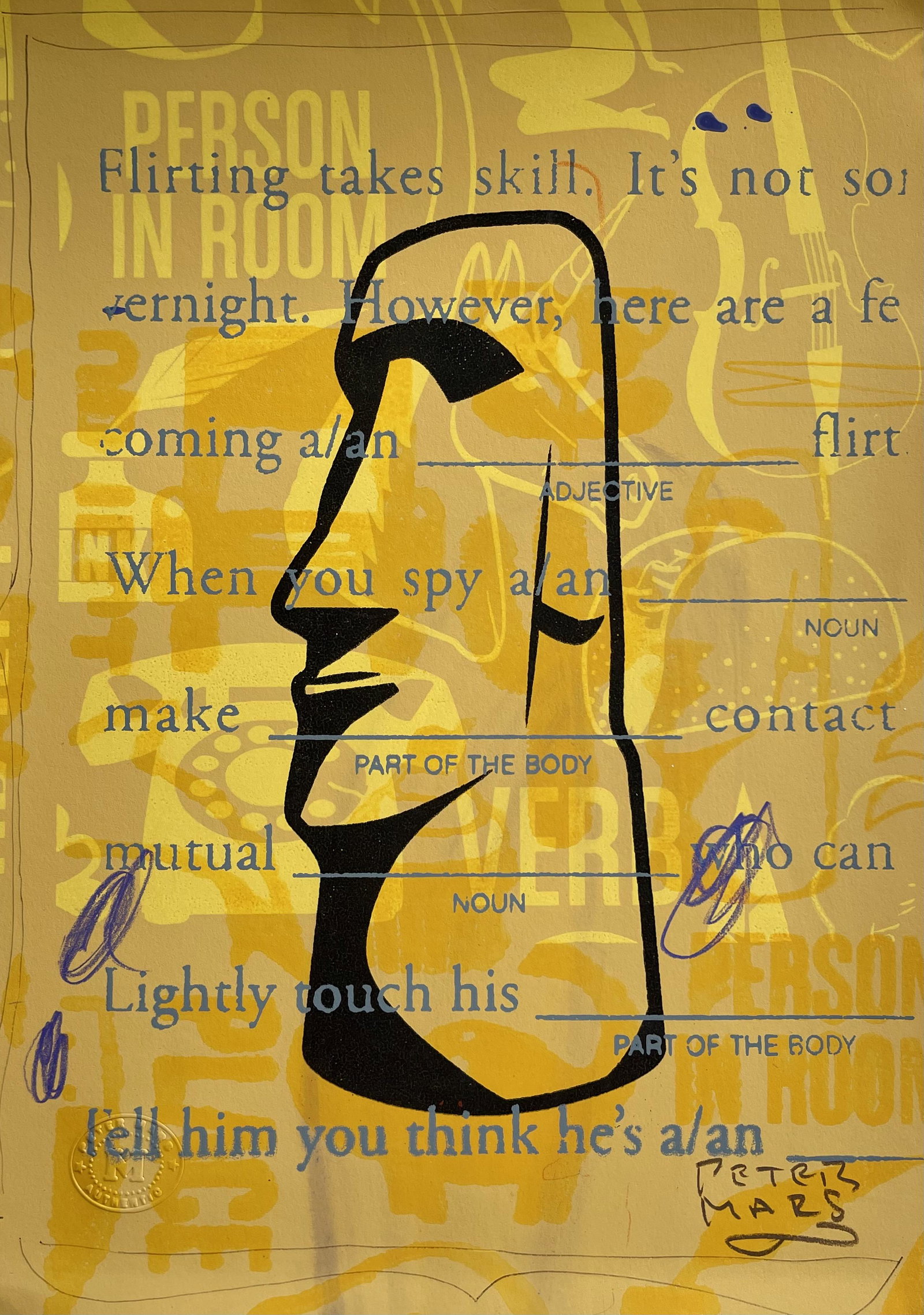 PETER MARS SIGNED ORIGINAL SILKSCREEN PRINT: Size: 16 X 12 inches approx. Unframed