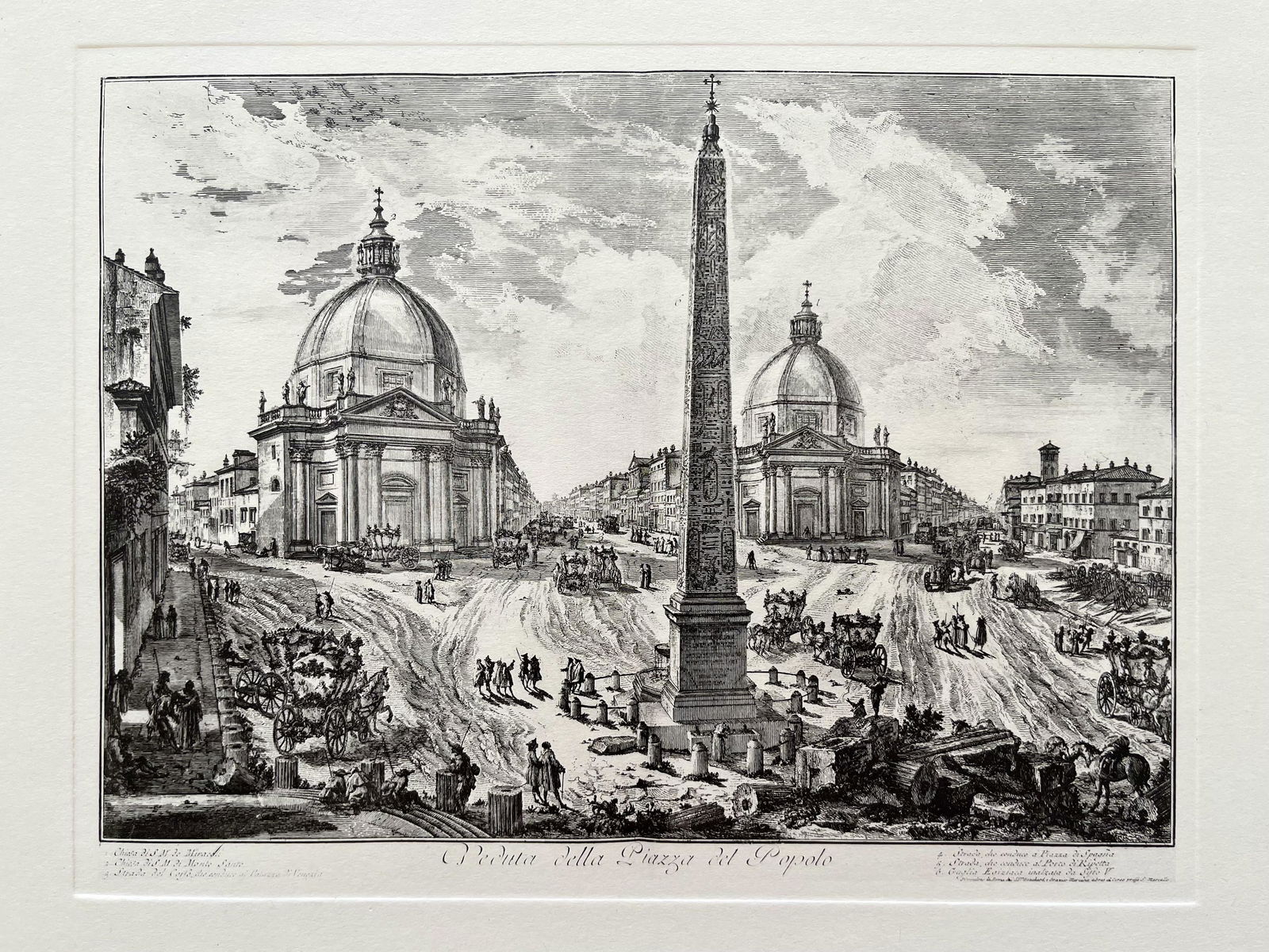 VINTAGE PIRANESI PRINT VEDUTA DELLA PIAZZA DEL POPOLO (1 of 4)