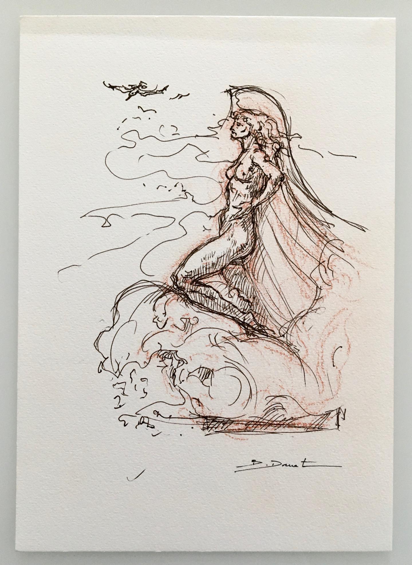 FRENCH ABSTRACT DRAWING ON PAPER (1 of 2)