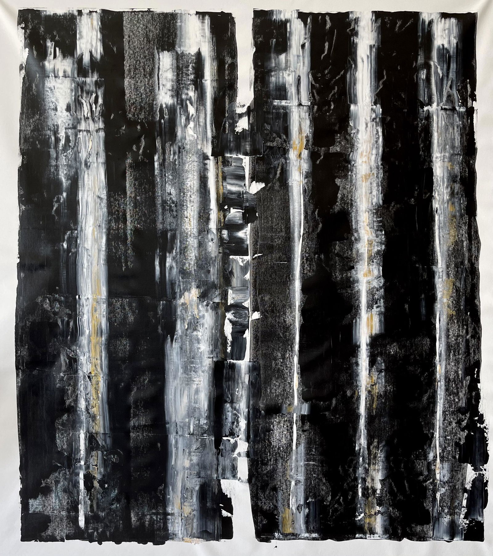 LARGE ABSTRACT ACRYLIC ON CANVAS PAINTING 68X60 IN (1 of 3)