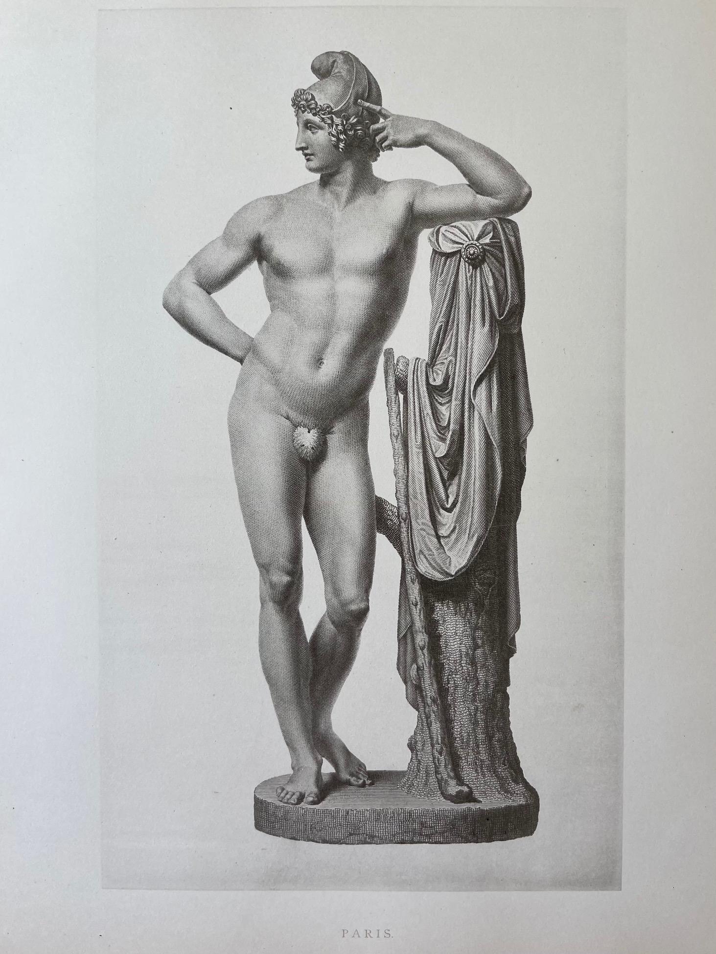 PARIS NEOCLASSICAL ENGRAVING AFTER ANTONIO CANOVA: ANTIQUE ENGRAVING AFTER ANTONIO CANOVA. Engraving is sold Unframed. Size: 13 X 10.5 inches. Printed Circa 1870.