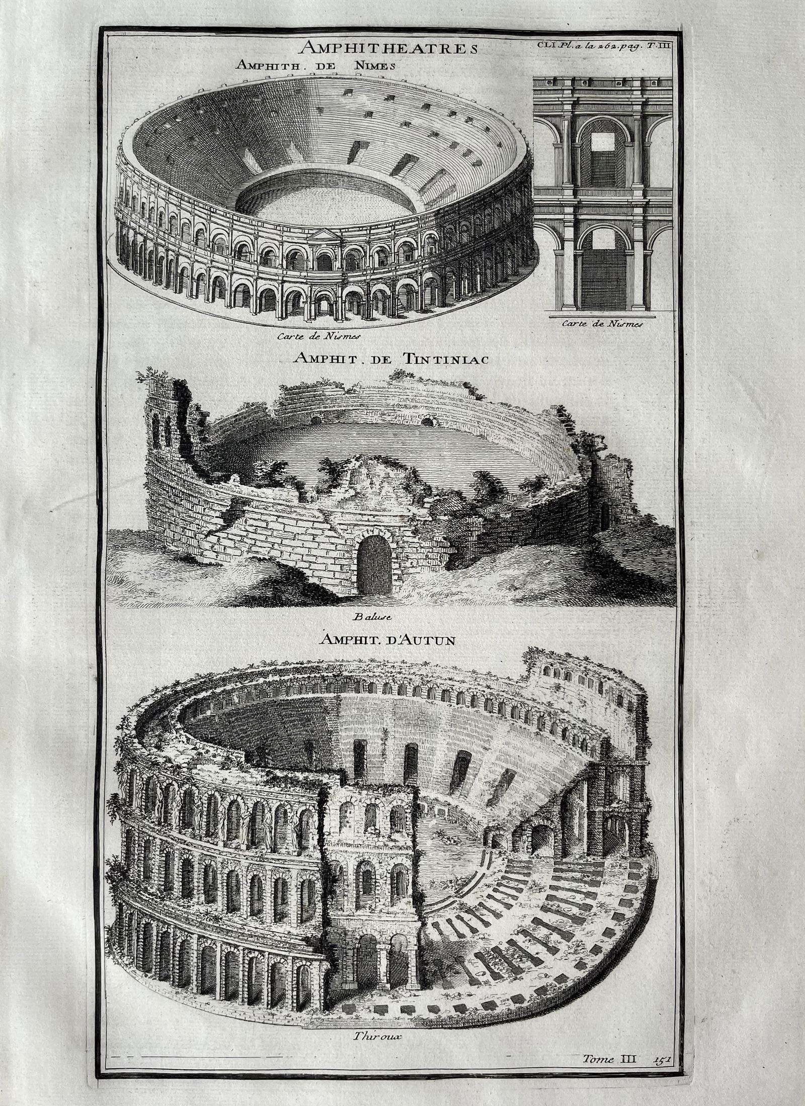 ANTIQUE ENGRAVING ANCIENT ROME AMPHITHEATER (1 of 2)