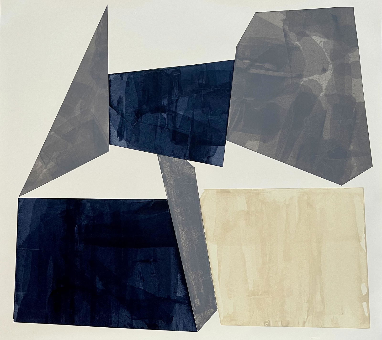 GEOMETRIC ABSTRACT ARYLIC ON PAPER PABLO PALAZUELO STYLE (1 of 1)