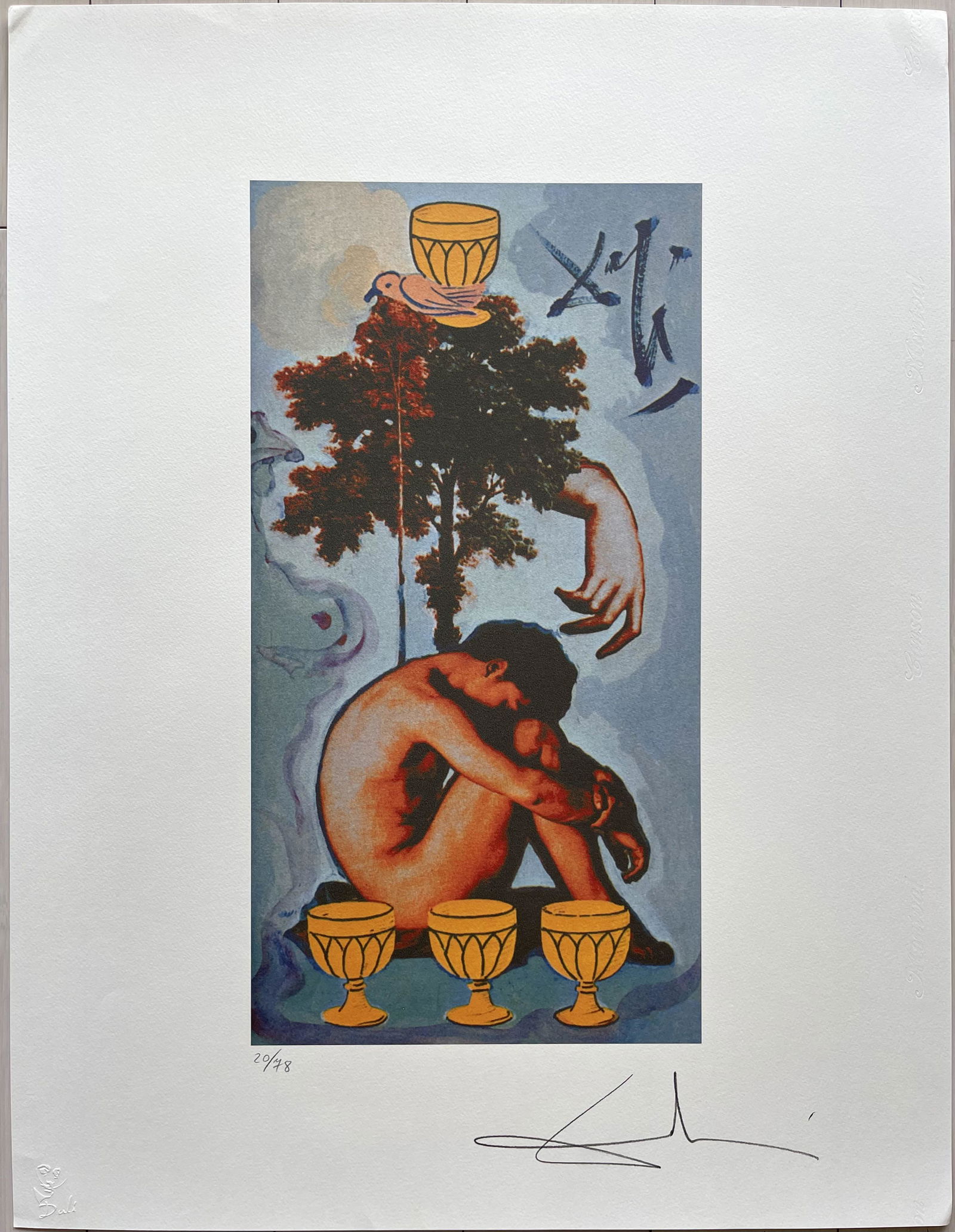 LARGE SALVADOR DALI TAROT CARD LITHOGRAPH (1 of 2)