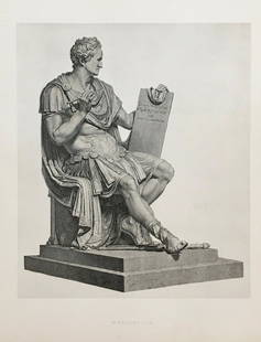 2 ANTIQUE ENGRAVINGS AFTER ANTONIO CANOVA STATUE OF WASHINGTON: ANTIQUE ENGRAVINGS AFTER ANTONIO CANOVA. Engravings are sold Unframed. Size: 13 X 10.5 inches. Printed Circa 1870