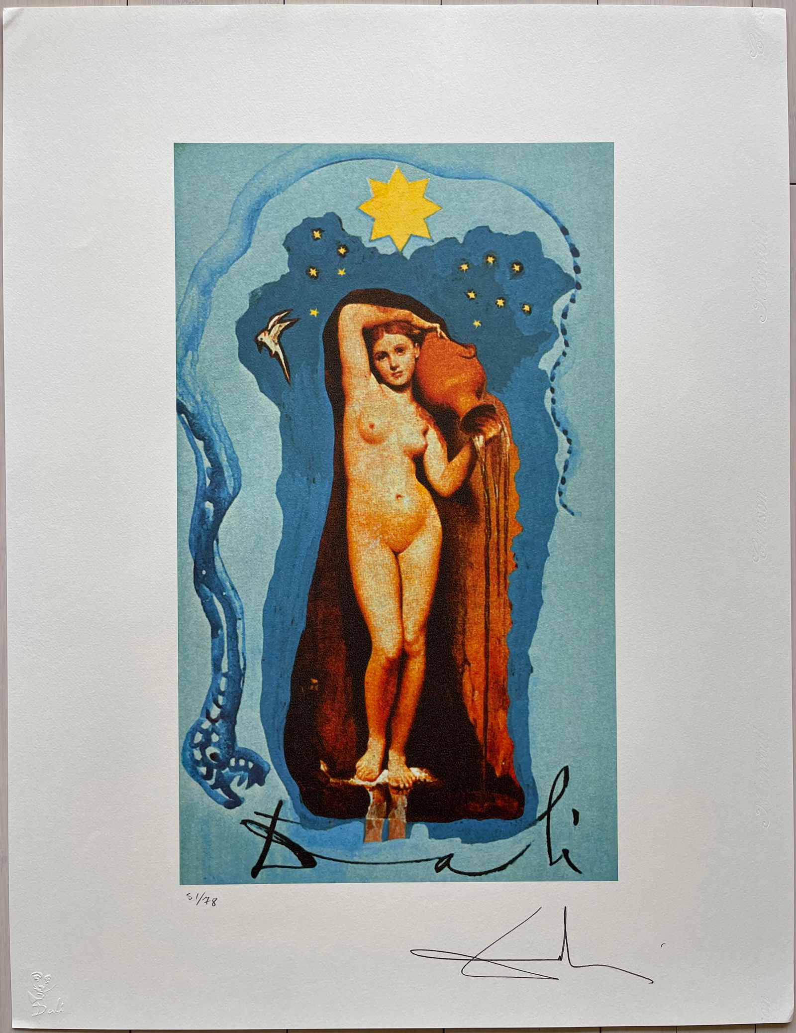 LARGE SALVADOR DALI TAROT CARD LITHOGRAPH (1 of 2)