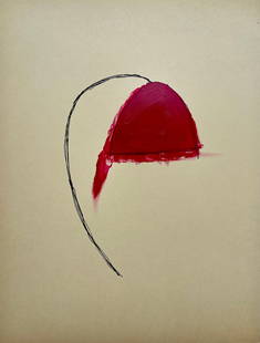 FRENCH NAIVE MINIMALIST INK ON PAPER DRAWING: INK AND ACRYLIC ON THICK PAPER. UNFRAMED. SIZE: 12 X 9 Inches approx.