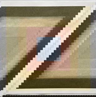 HARD EDGE PAINTING: ORIGINAL OIL ON PAPER PAINTING. SIZE: 18 X 18 INCHES. PAINTING IS UNFRAMED. SHIPPING IN THE U.S VIA USPS PRIORITY MAIL IS $20