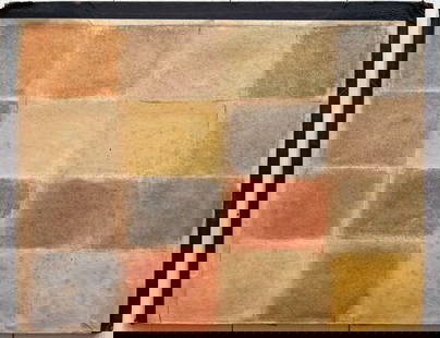 ABSTRACT PAINTING: ABSTRACT OIL ON ANTIQUE BOOK COVER PAINTING. SIZE 11 X 14.2 INCHES APPROX. PAINTING IS UNFRAMED. SHIPPING VIA USPS PRIORITY MAIL IS $18.