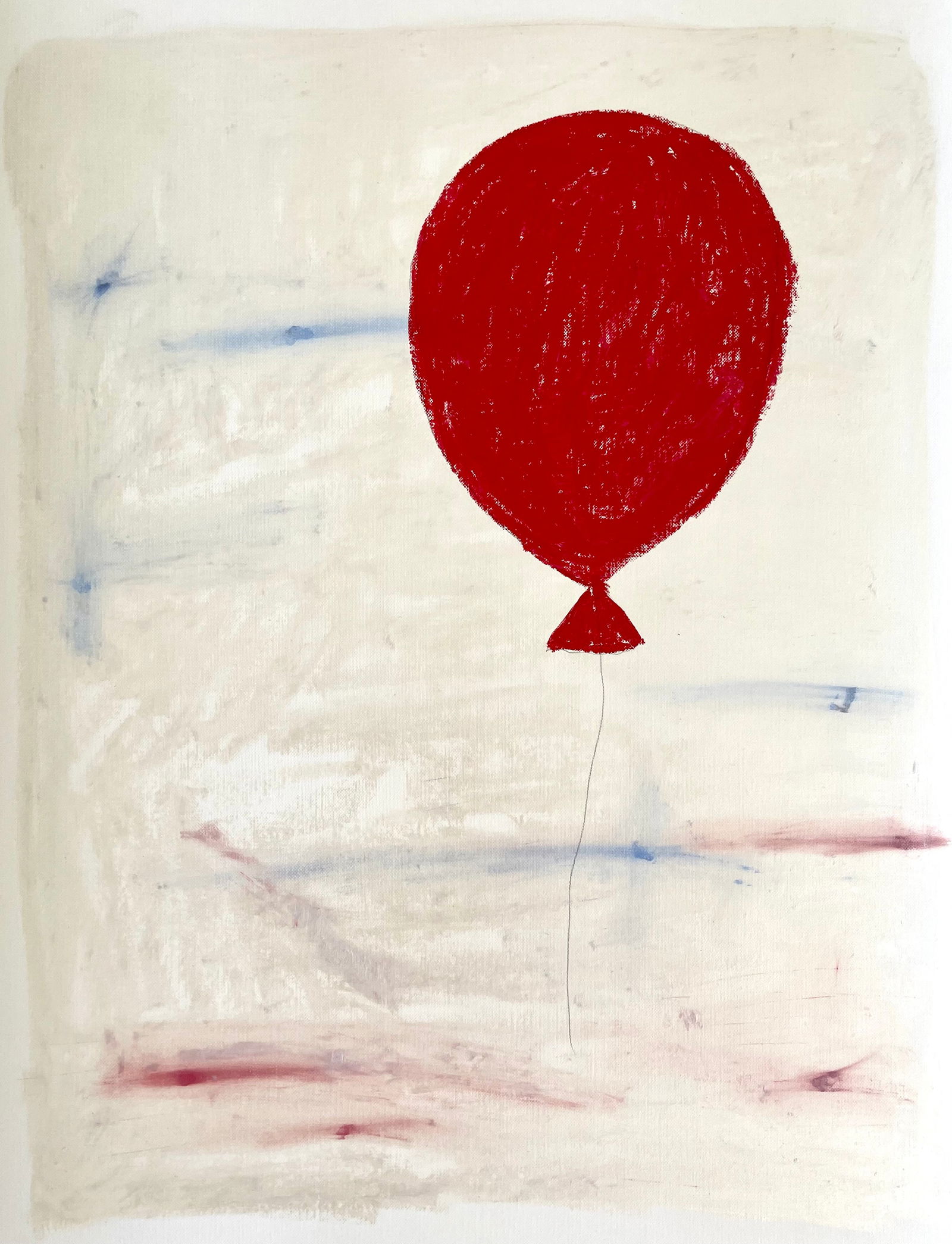 ABSTRACT CONTEMPORARY PAINTING RED BALLOON (1 of 4)