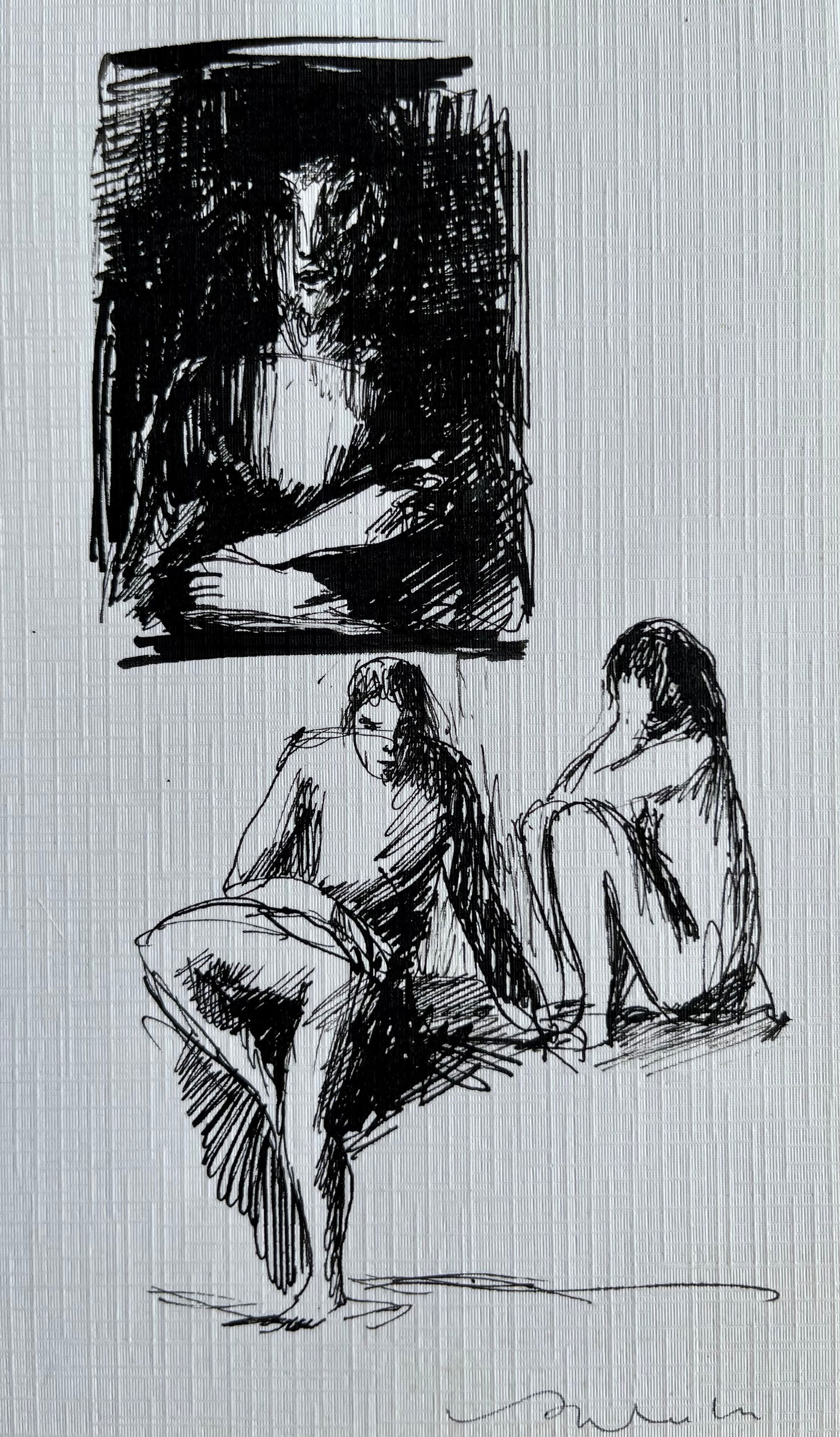 FRENCH ABSTRACT DRAWING ON PAPER (1 of 2)