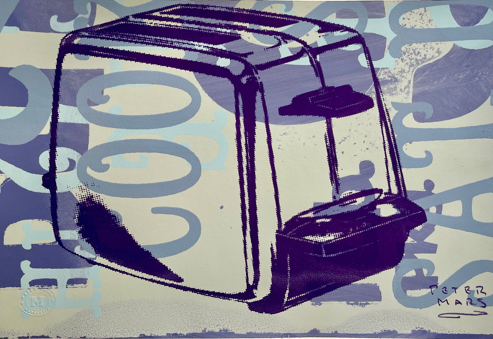 PETER MARS SIGNED ORIGINAL SILKSCREEN PRINT TOASTER: Size: 19 X 13 inches approx. Unframed