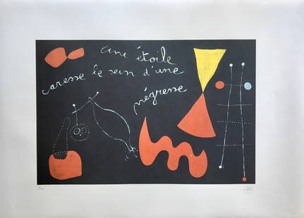 JOAN MIRO LARGE PRINT: JOAN MIRO LARGE PRINT. SIZE: 30.5 X 22 INCHES approx. Unframed. Not Hand Signed. Comes rolled in a Tube. Shipping via USPS Priority Mail in the U.S $22