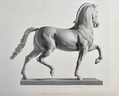 ANTIQUE PRINT AFTER ANTONIO CANOVA COLOSSAL HORSE: ANTIQUE PRINT AFTER ANTONIO CANOVA. Print is sold Unframed. Size: 13 X 10.5 inches. Printed Circa 1870.