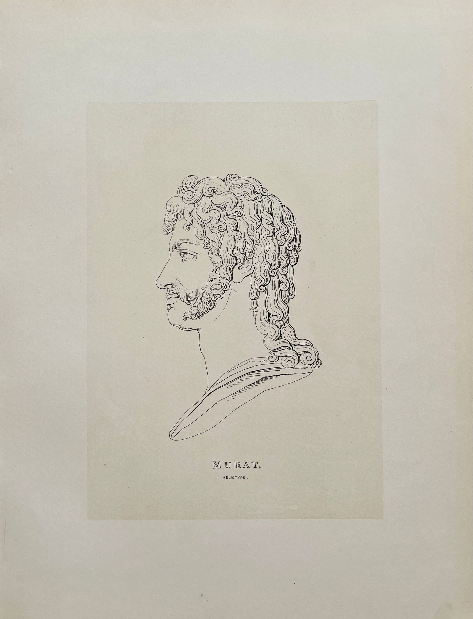 ANTIQUE PRINT AFTER ANTONIO CANOVA "MURAT" (1 of 2)