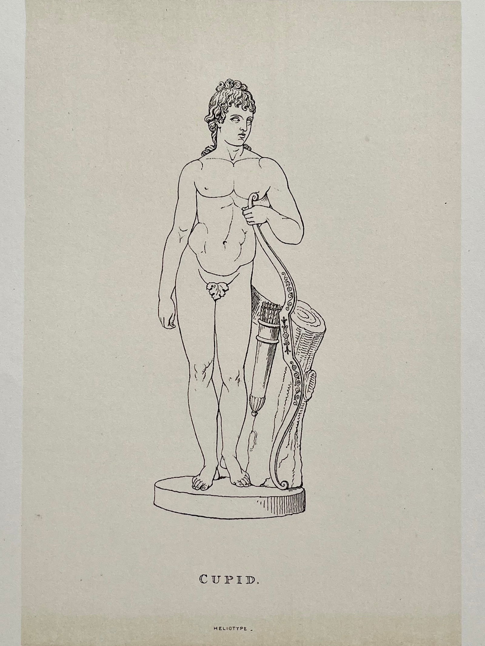 ANTIQUE PRINT AFTER ANTONIO CANOVA "CUPID" (1 of 2)