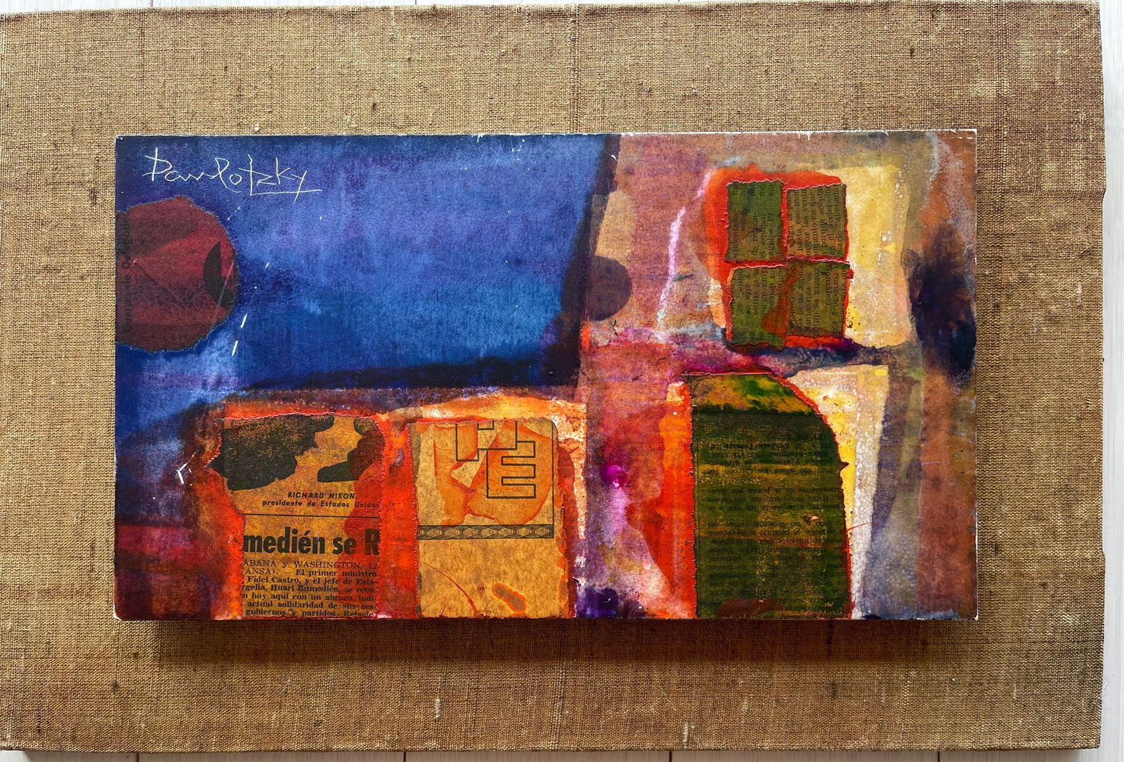 PAIR OF RAUL PAVLOTZKY MIXED MEDIA AND COLLAGE (1 of 8)