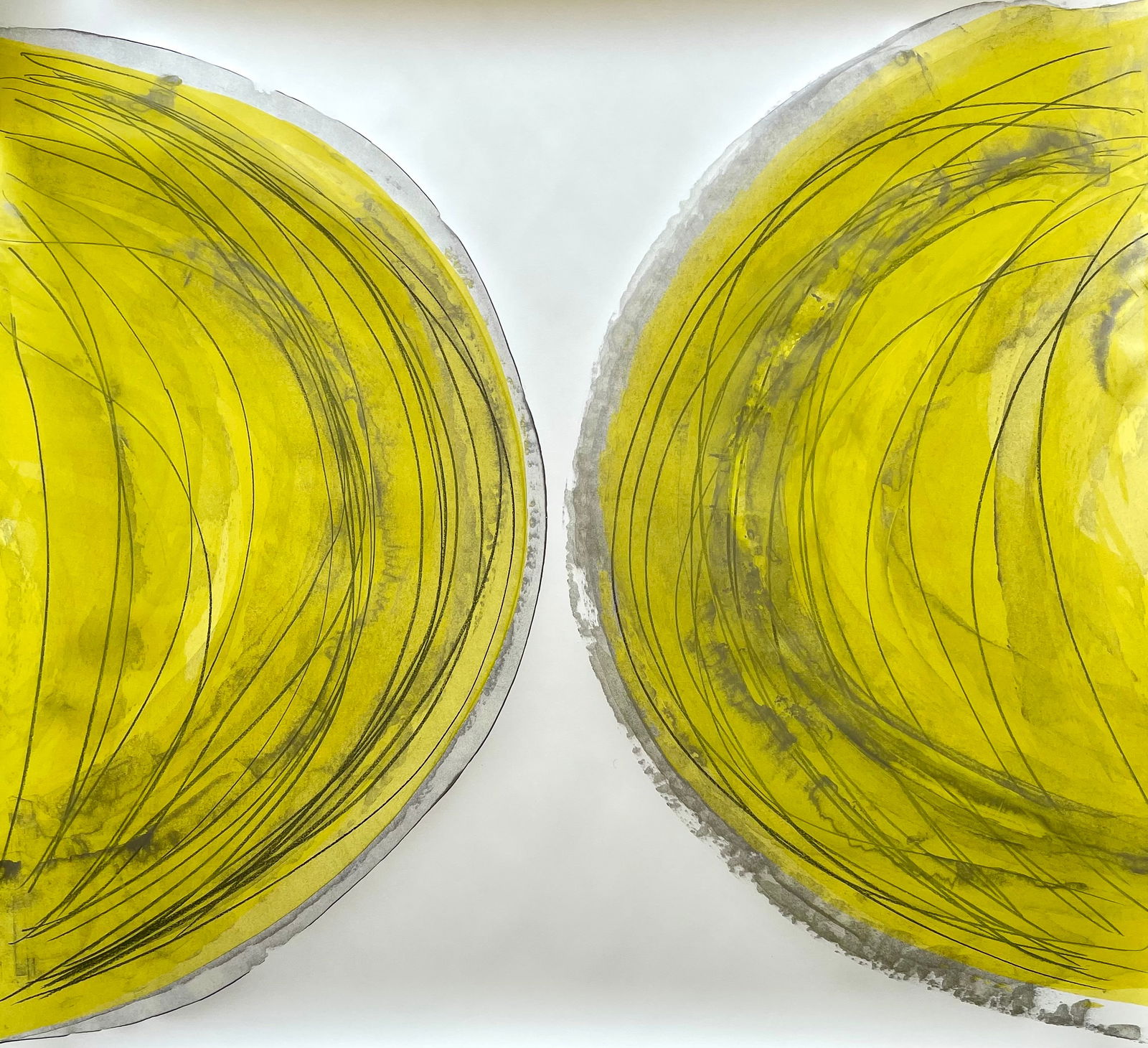 LARGE ABSTRACT ACRYLIC ON PAPER PAINTING (1 of 6)