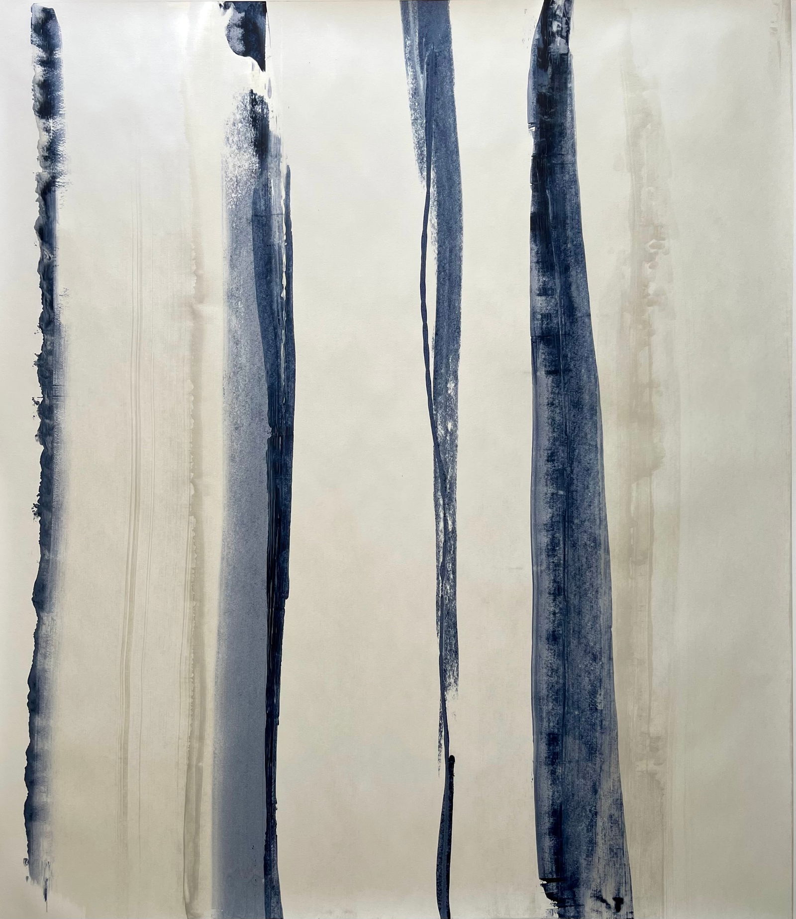 LARGE ABSTRACT MINIMALIST ACRYLIC ON PAPER PAINTING (1 of 5)