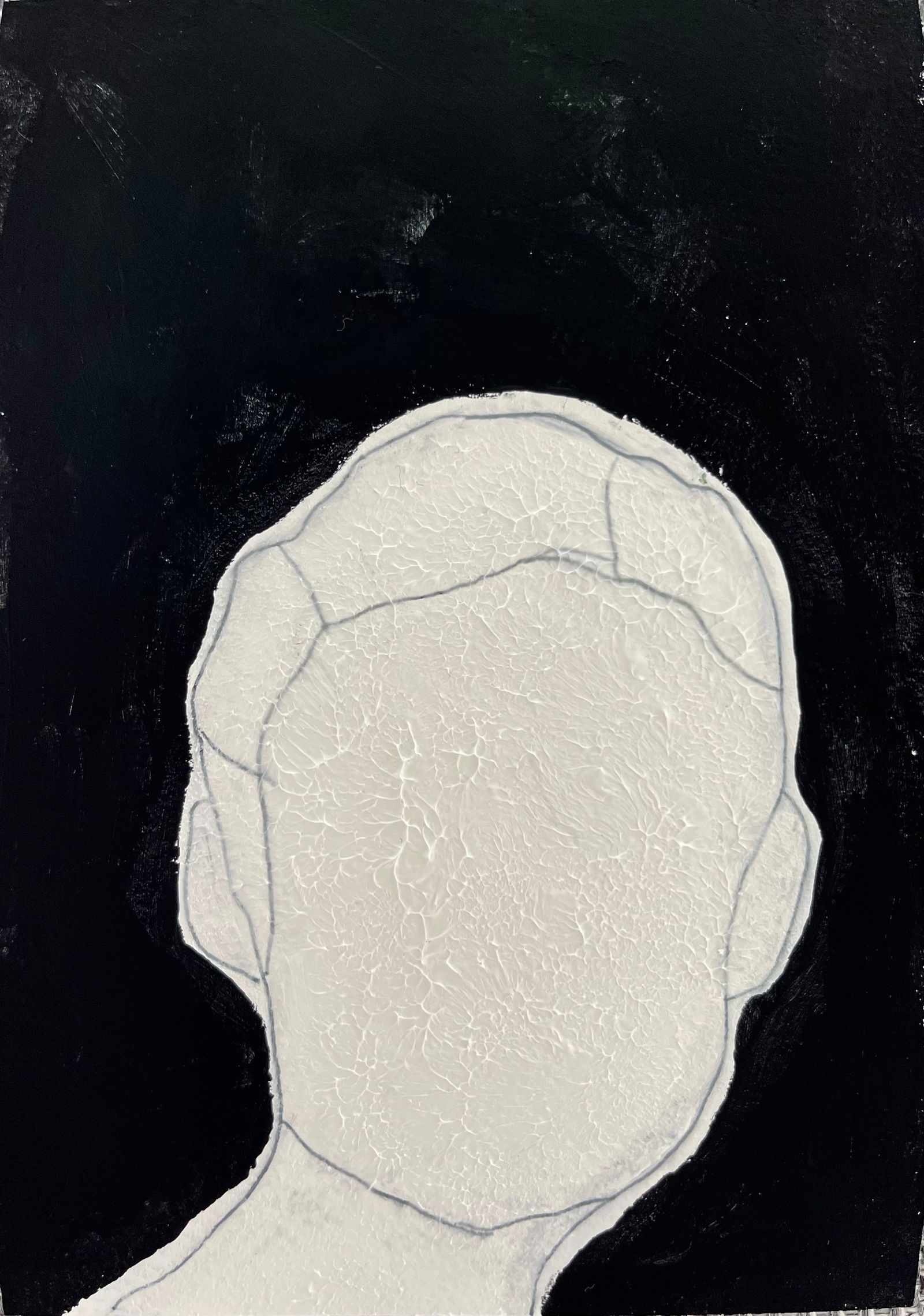 SET OF 3 MODERN BLACK AND WHITE PAINTINGS (1 of 3)