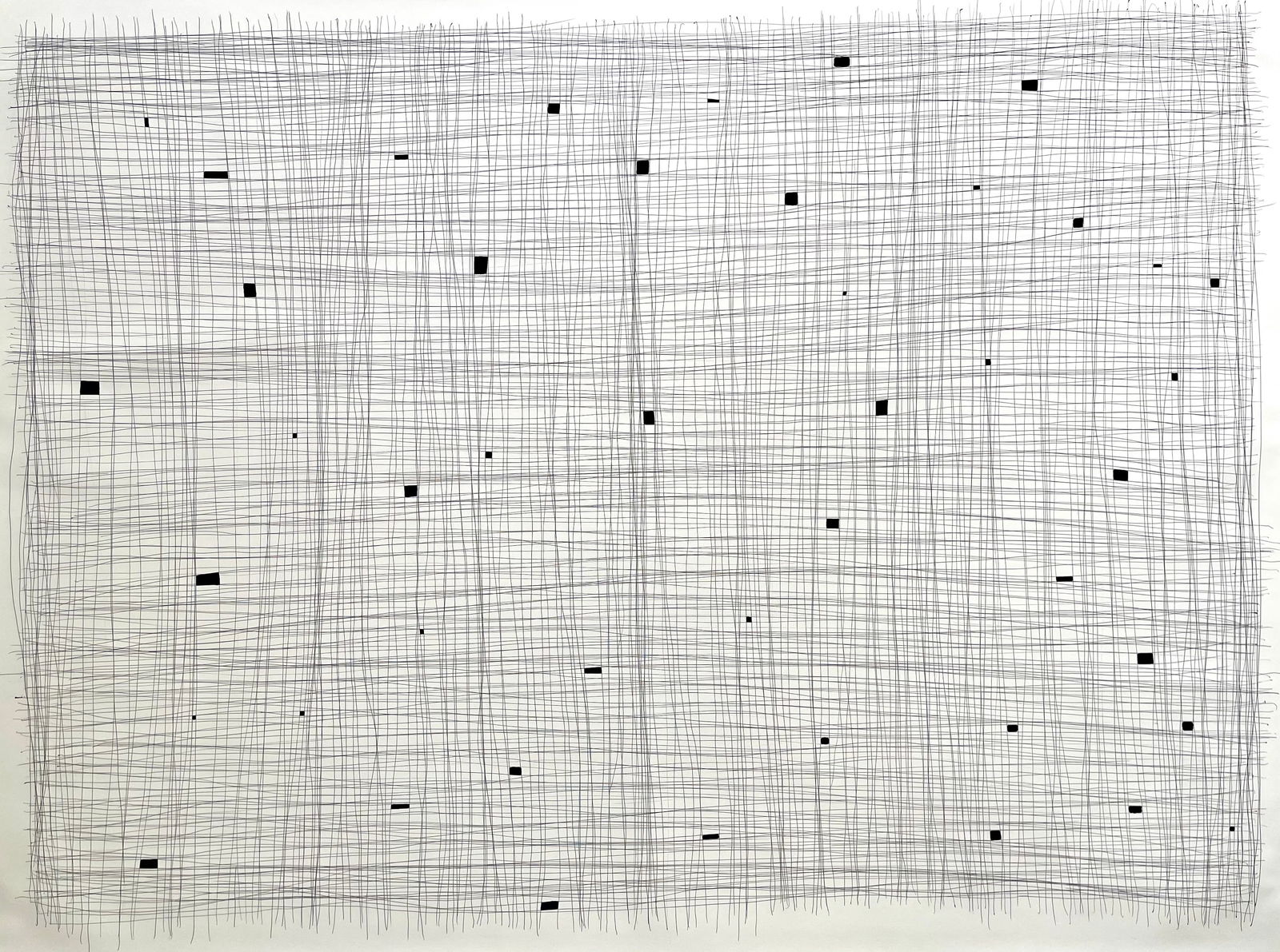 MID CENTURY MODERN MIXED MEDIA ON PAPER DRAWING 48X36 IN (1 of 9)