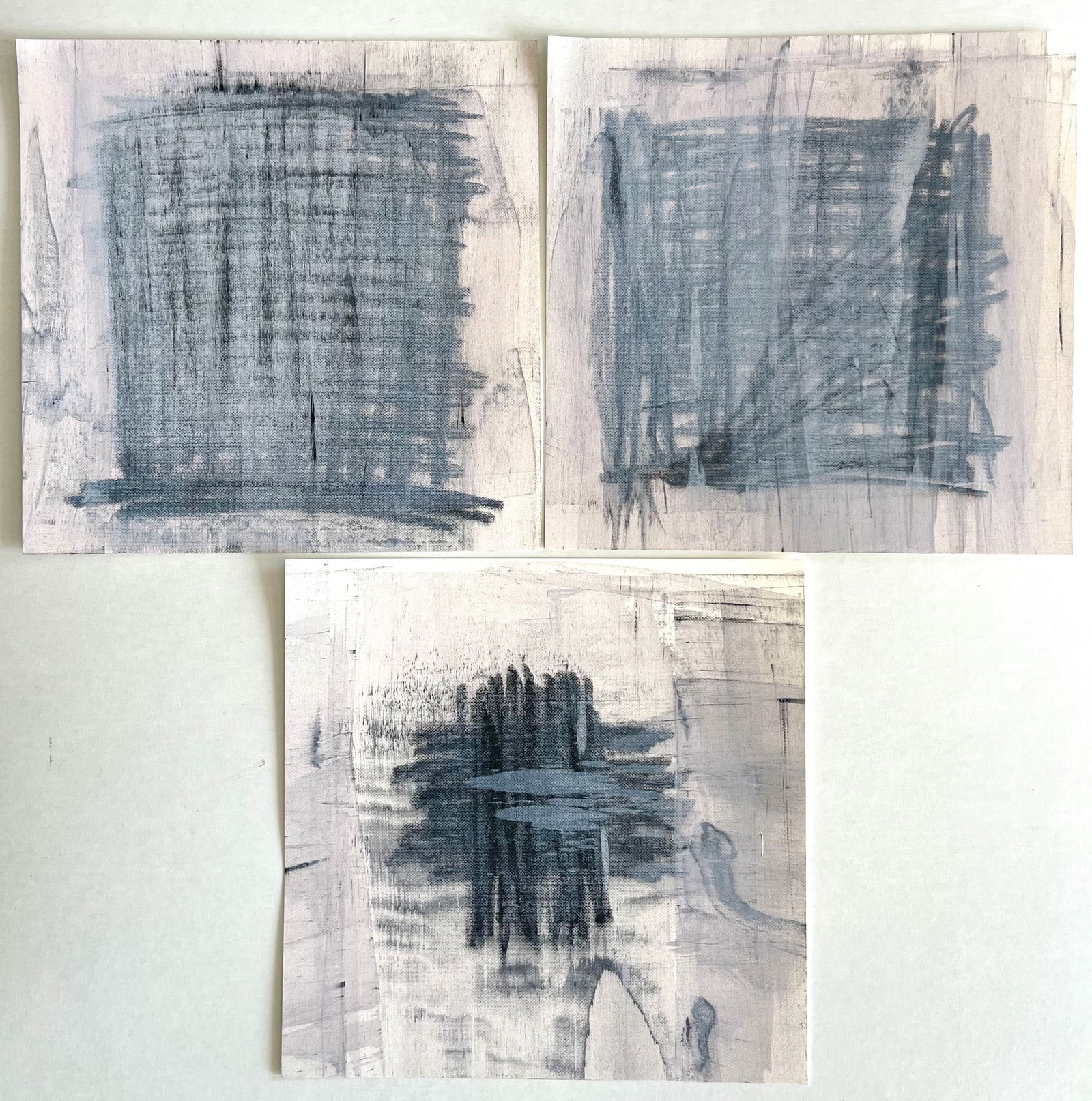 3 MINIMALIST MIXED MEDIA ON PAPER PAINTINGS (1 of 1)
