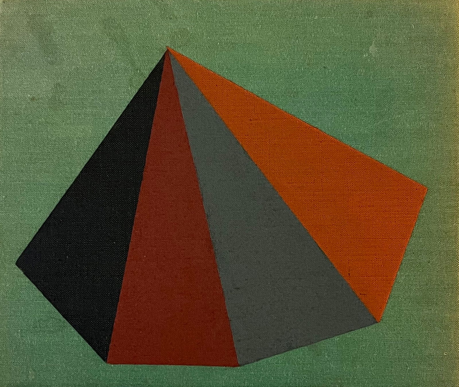 VINTAGE GEOMETRIC PAINTING: SMALL OIL ON LINEN BOARD PAINTING. SIZE: 5.5 X 4.5 INCHES APPROX. UNFRAMED. SHIPPING IN THE U.S VIA USPS PRIORITY MAIL $16