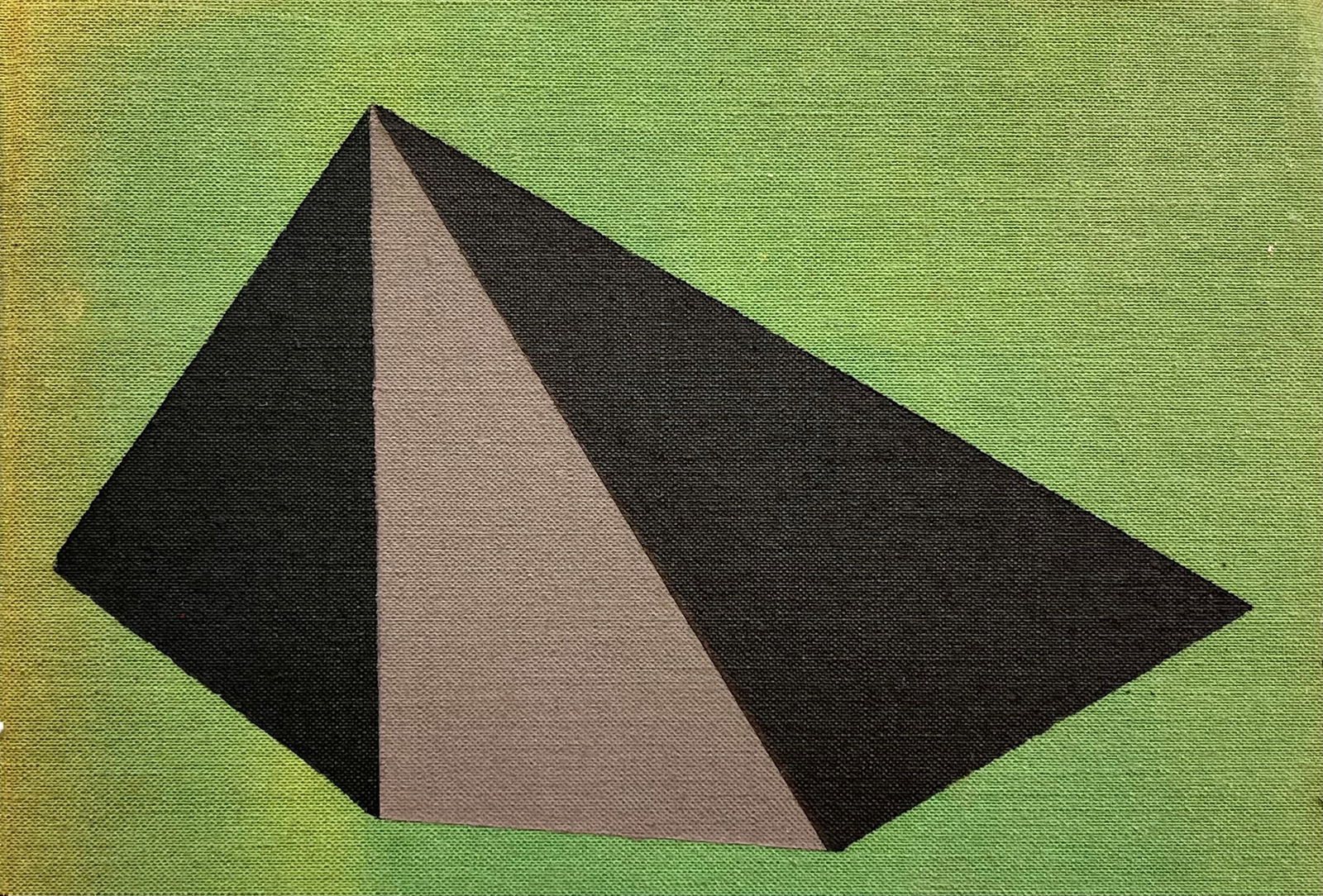 VINTAGE GEOMETRIC PAINTING: SMALL OIL ON LINEN BOARD PAINTING. SIZE: 5.5 X 4 INCHES APPROX. UNFRAMED. SHIPPING IN THE U.S VIA USPS PRIORITY MAIL $16