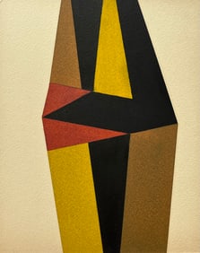 VINTAGE HARD EDGE GEOMETRIC PAINTING