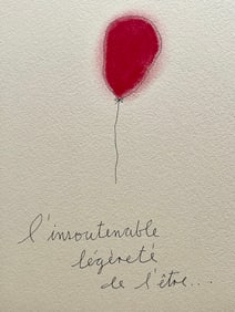 FRENCH NAIVE MINIMALIST DRAWING L'INSOUTENABLE LEGERETE DE L'ETRE