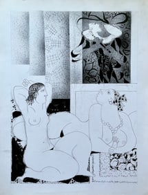 FRENCH SURREALIST DRAWING NADINE BOERI-VEFOUR