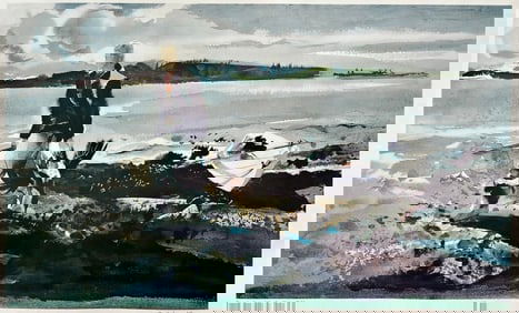 THE COOT HUNTER Color Collotype Print by ANDREW WYETH