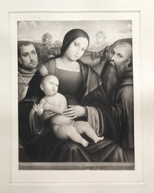 ETCHING AFTER FRANCESCO FRANCIA MADONNA AND CHILD