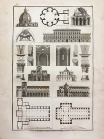 RARE ARCHITECTURAL ENGRAVING PHILIPPE BRUNELLESCHI XVe