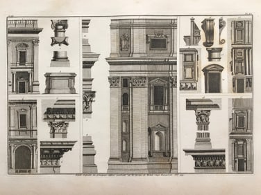 RARE ARCHITECTURAL ENGRAVING MICHELANGELO BUONARROTI