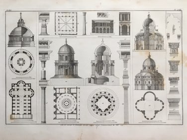 ANTIQUE ARCHITECTURAL ENGRAVING BRAMANTE