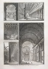 LARGE ANTIQUE ARCHITECTURAL COPPER ENGRAVING