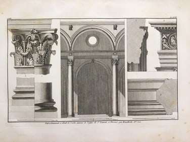 RARE ARCHITECTURAL ENGRAVING PHILIPPE BRUNELLESCHI XVe