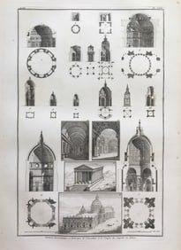 LARGE ANTIQUE ARCHITECTURAL COPPER ENGRAVING