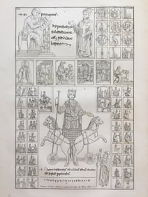 ANCIENT RELIGIOUS MANUSCRIPT ENGRAVING FRANCE CA 1800