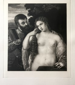ETCHING AFTER TITIAN ALLEGORY OF LOVE
