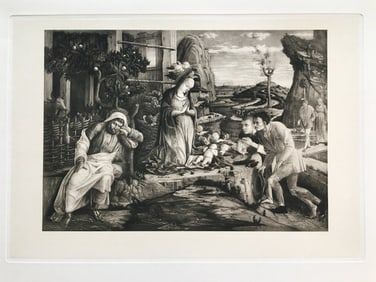 ETCHING AFTR ANDREA MANTEGNA ADORATION OF THE SHEPHERDS