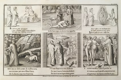 ANTIQUE ENGRAVING DANTE LATIN MANUSCRIPT XIV-XV Siecle