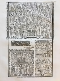FRENCH ENGRAVING OF AN ANCIENT RELIGIOUS MANUSCRIPT