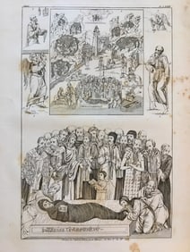 FRENCH ENGRAVING OF AN ANCIENT RELIGIOUS MANUSCRIPT