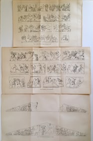 3 ENGRAVINGS ANCIENT GREECE PARTHENON & TEMPLE OF NIKE