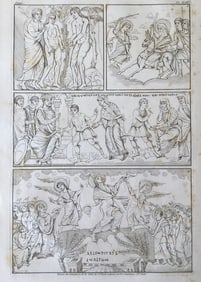 LARGE FRENCH ENGRAVING OF AN ANCIENT BIBLE IXe Siecle