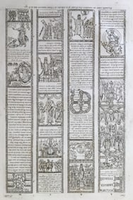 LARGE COPPER ENGRAVING EXULTET MANUSCRIPT XI Siecle